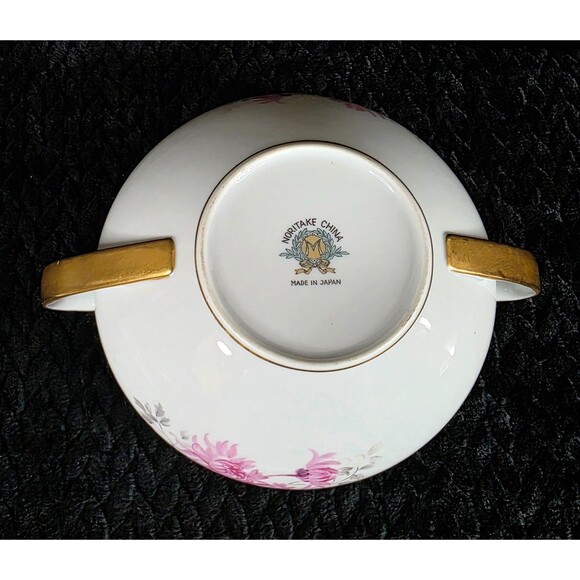 Vintage Noritake Pink Chrysanthemum Gold Trim 4 Pc Serving Set Japan 1950s-1960s - Picture 14 of 16